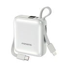 FONENG 10000mAh 22.5W Mini Fast Charging Power Bank with 2 Built-In Cables