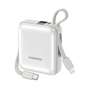 FONENG 10000mAh 22.5W Mini Fast Charging Power Bank with 2 Built-In Cables