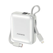 FONENG 10000mAh 22.5W Mini Fast Charging Power Bank with 2 Built-In Cables