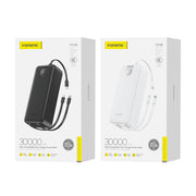 FONENG 30000mAh 22.5W Fast Charging Power Bank with 3 Built-In Cables