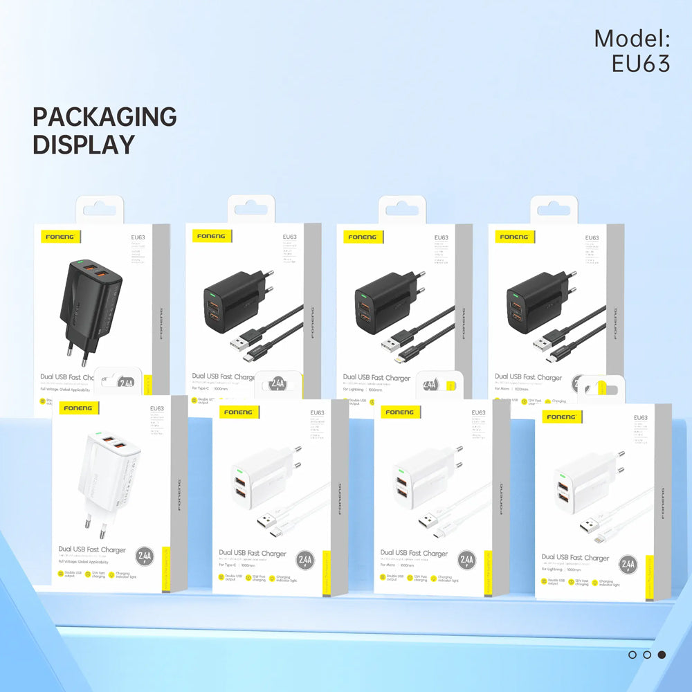 FONENG Dual USB-A 2.4A Wall Charger