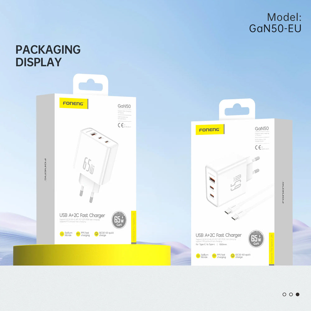 FONENG 65W 3-Port GaN Fast Charger