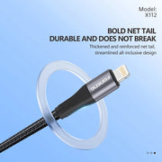 FONENG X112 1m Metal Head Braided Fast Charging Cable 60W / PD27W