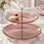 Double-Tier Glass Cake Stand - 27.9cm