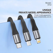 FONENG X112 1m Metal Head Braided Charging Cable