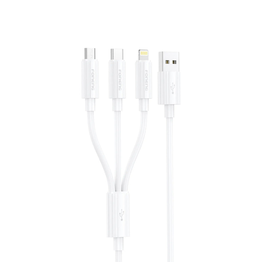 FONENG 1.2m 3-in-1 3A USB Charging Cable