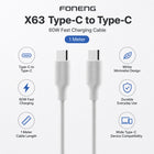 FONENG X63 1m 60W Type-C to Type-C Fast Charging Cable