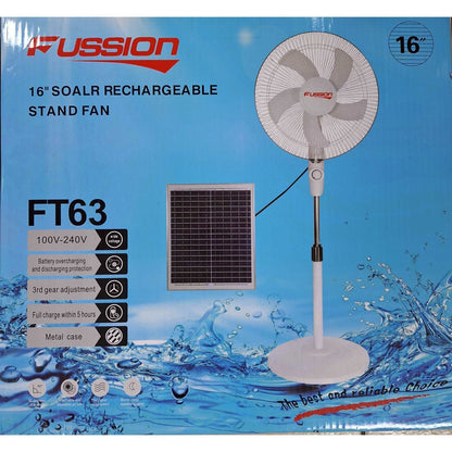 FUSSION 16 inch Solar Rechargeable Fan