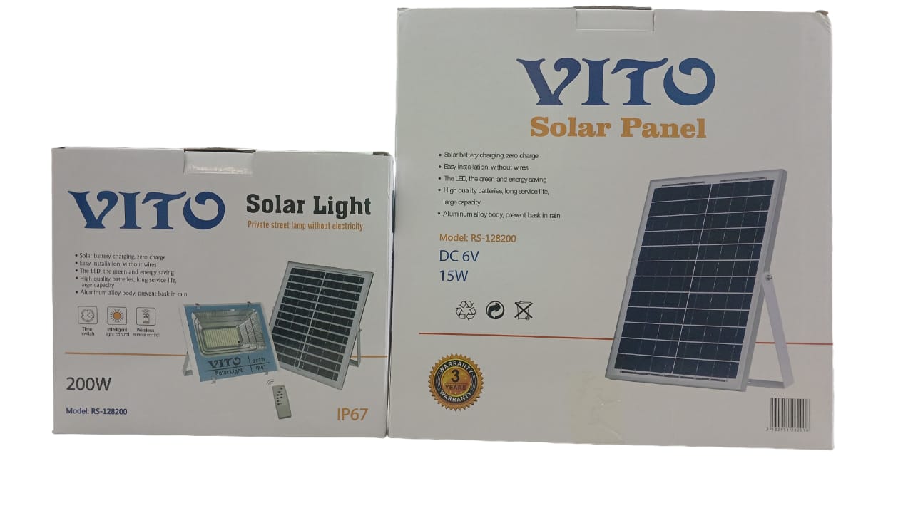 Vito 200w Solar Floodlight with Remote Control