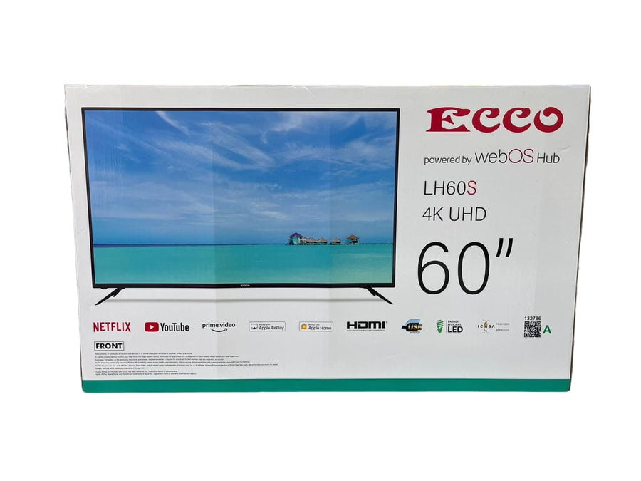 ECCO 60" UHD Smart TV – 4K LED Display with Built-In Apps