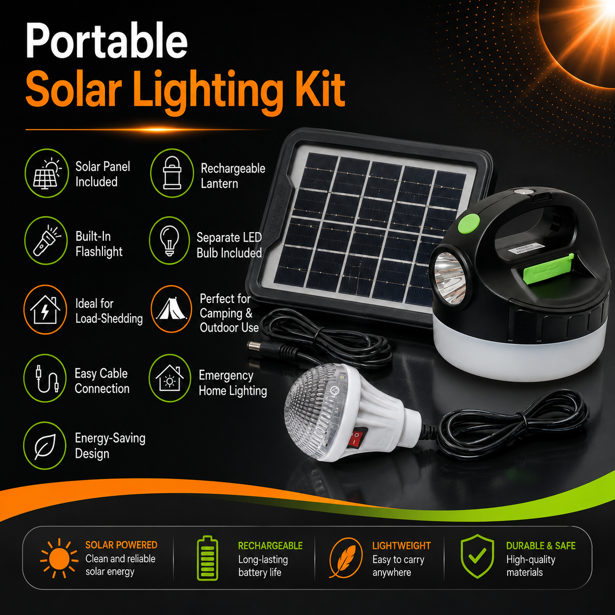 Condere Solar Lighting System for Home & Emergency Backup Lighting