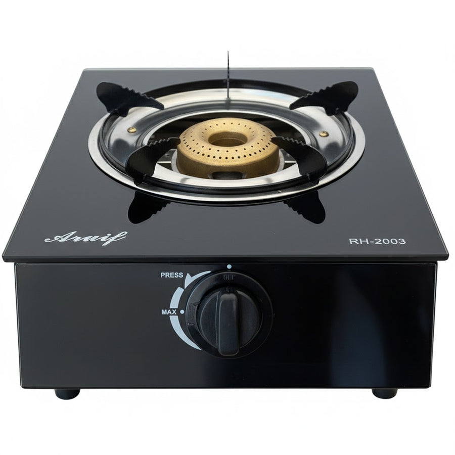 Aruif Single Burner Tempered Glass Gas Stove – RH-2003 High-Efficiency Cooker