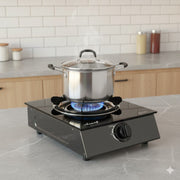 Aruif Single Burner Tempered Glass Gas Stove – RH-2003 High-Efficiency Cooker