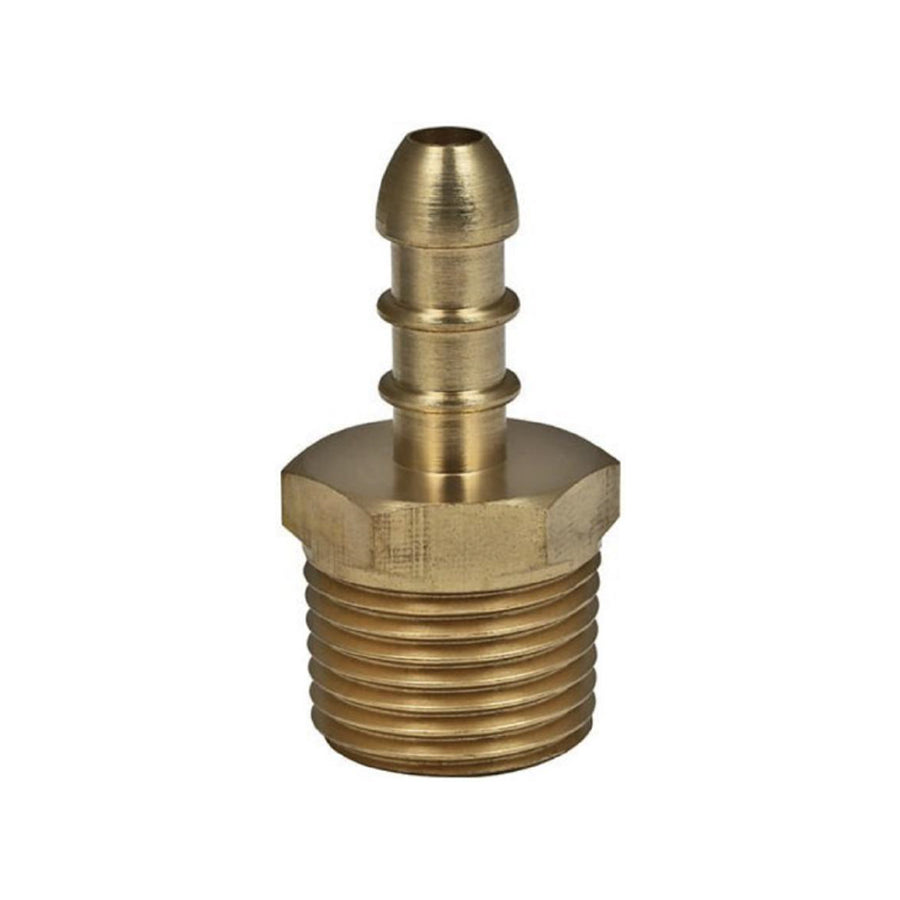 1/2" Male Threaded to 8mm Barbed Hose Tail Adaptor – Brass (Pack of 2)
