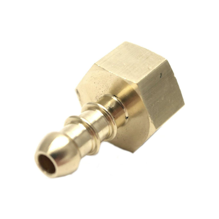 1/4" Female Threaded to 8mm Barbed Hose Tail Adaptor – Brass (Pack of 2)
