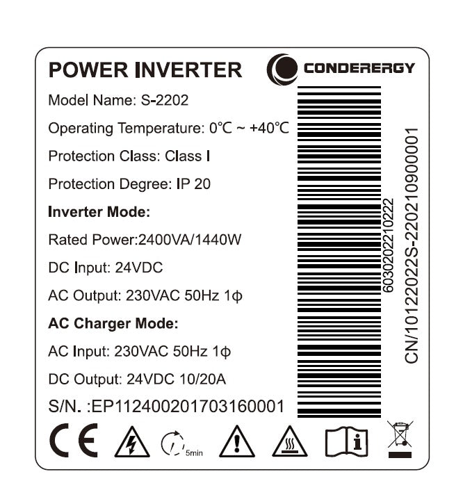 CONDERERGY UPS Inverter 2400VA/1440W 24V