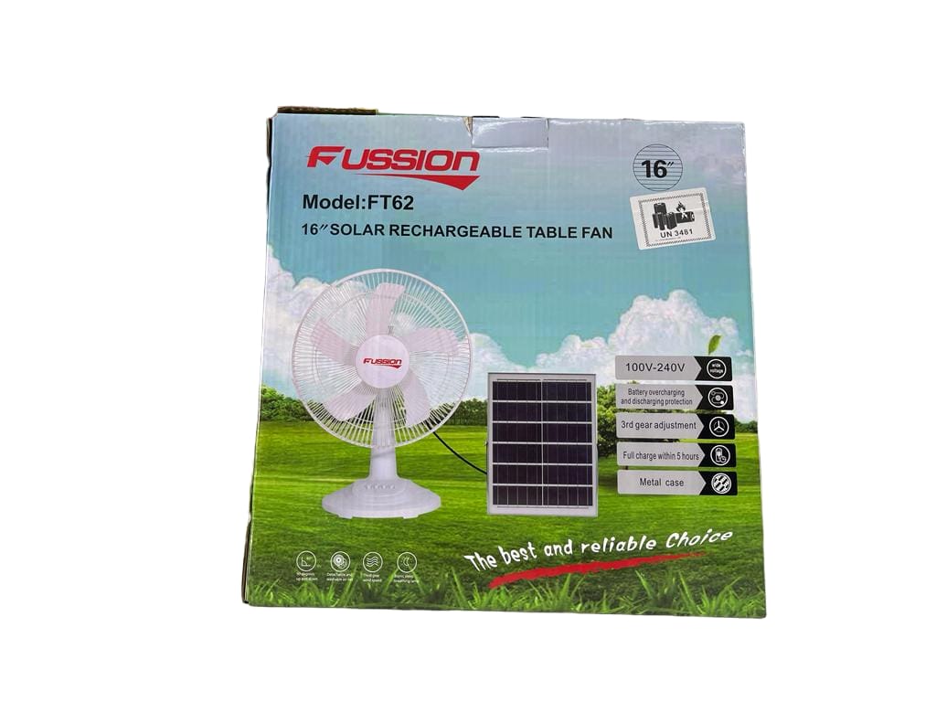 FUSSION RECHARGEABLE SOLAR TABLE FAN