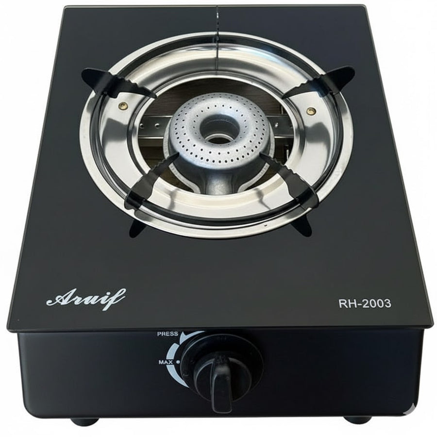 Aruif Single Burner Tempered Glass Gas Stove – RH-2003 High-Efficiency Cooker
